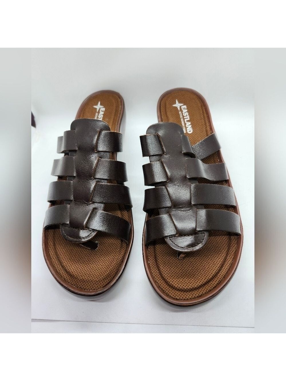 Eastland Brown Leather Sandals NWOT Sz 10W‎